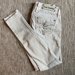 🤎🍂Tan Rock Revival Skinny Jeans